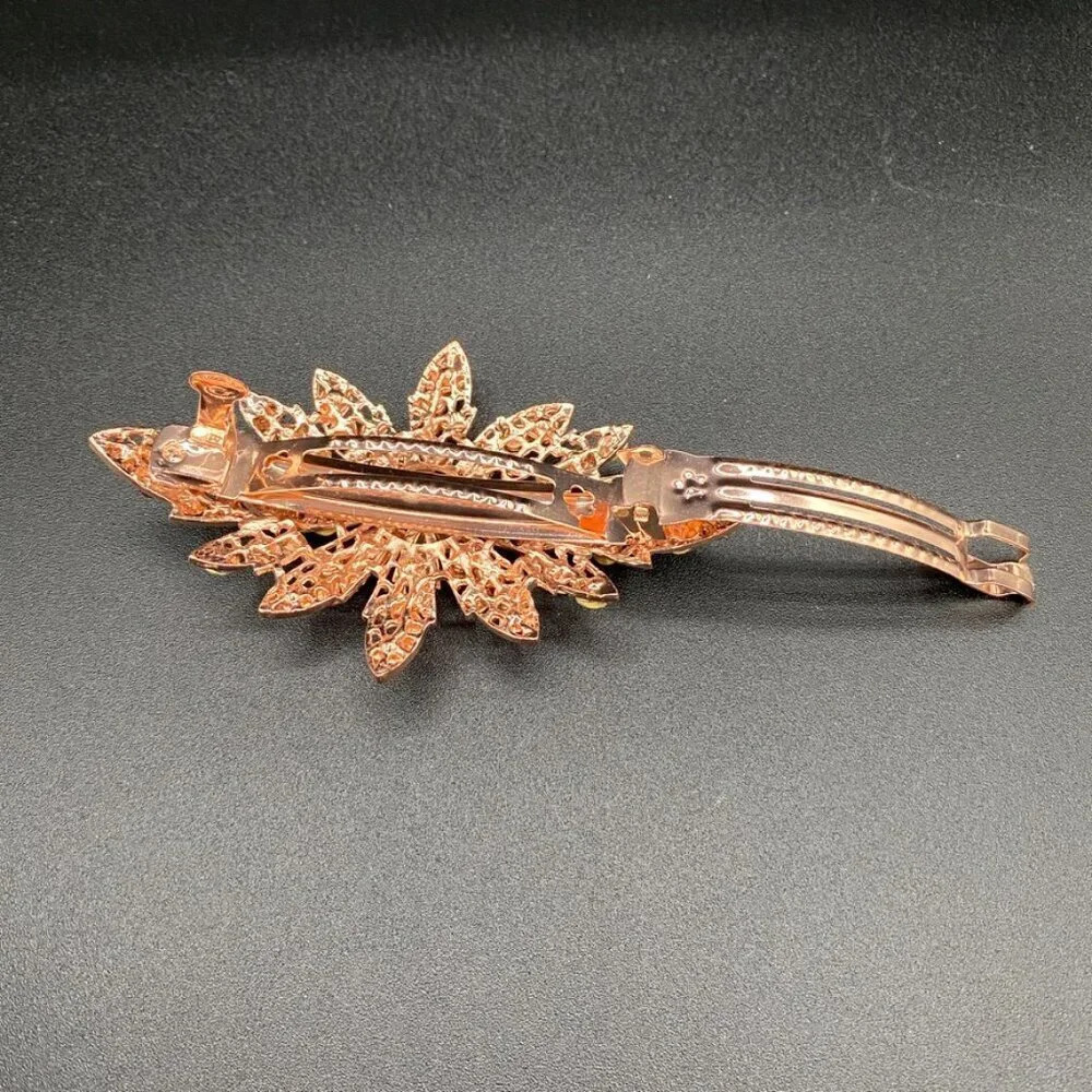 Gorgeous Sparkly Pink and White Rhinestone Encrusted Snap Barrette Hair Clip - Picture 9 of 12